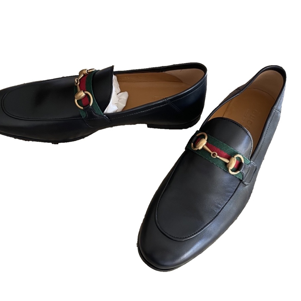 New in Box Men's Genuine Gucci Horsebit Agnello Plonge Shoes Black Size 8.5 - Picture 2 of 9